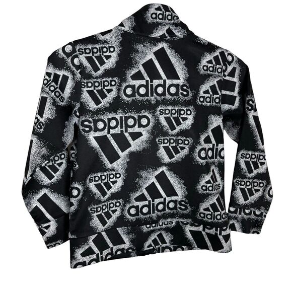 Adidas Black Print Full Zip Jacket Boys 24 Months - Picture 3 of 4